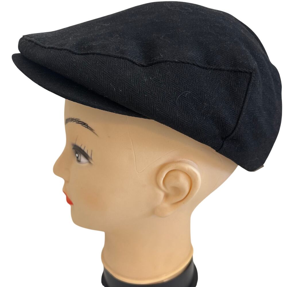 Brixton Hooligan Snap Cap 100% Cotton Herringbone Tweed Black Newsboy Unisex